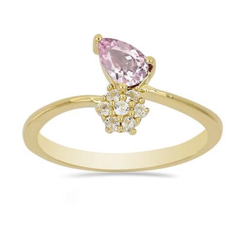 BUY NATURAL PINK AMETHYST GEMSTONE CLASSIC RING IN STERLING SILVER